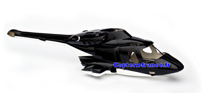 AW600-01 - 600 Airwolf Scale Body with CNC Landing Gear - BLACK